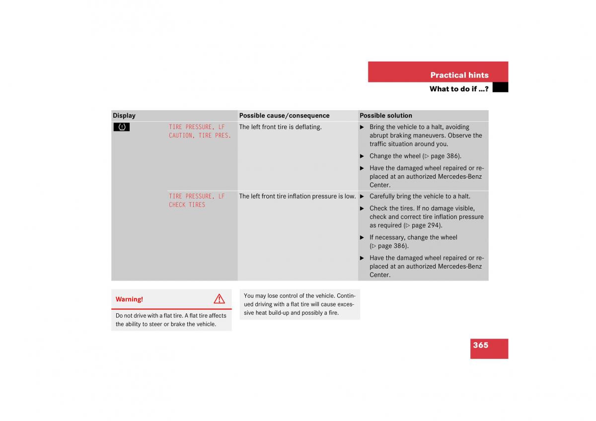 Mercedes Benz CL C215 2006 owners manual / page 366