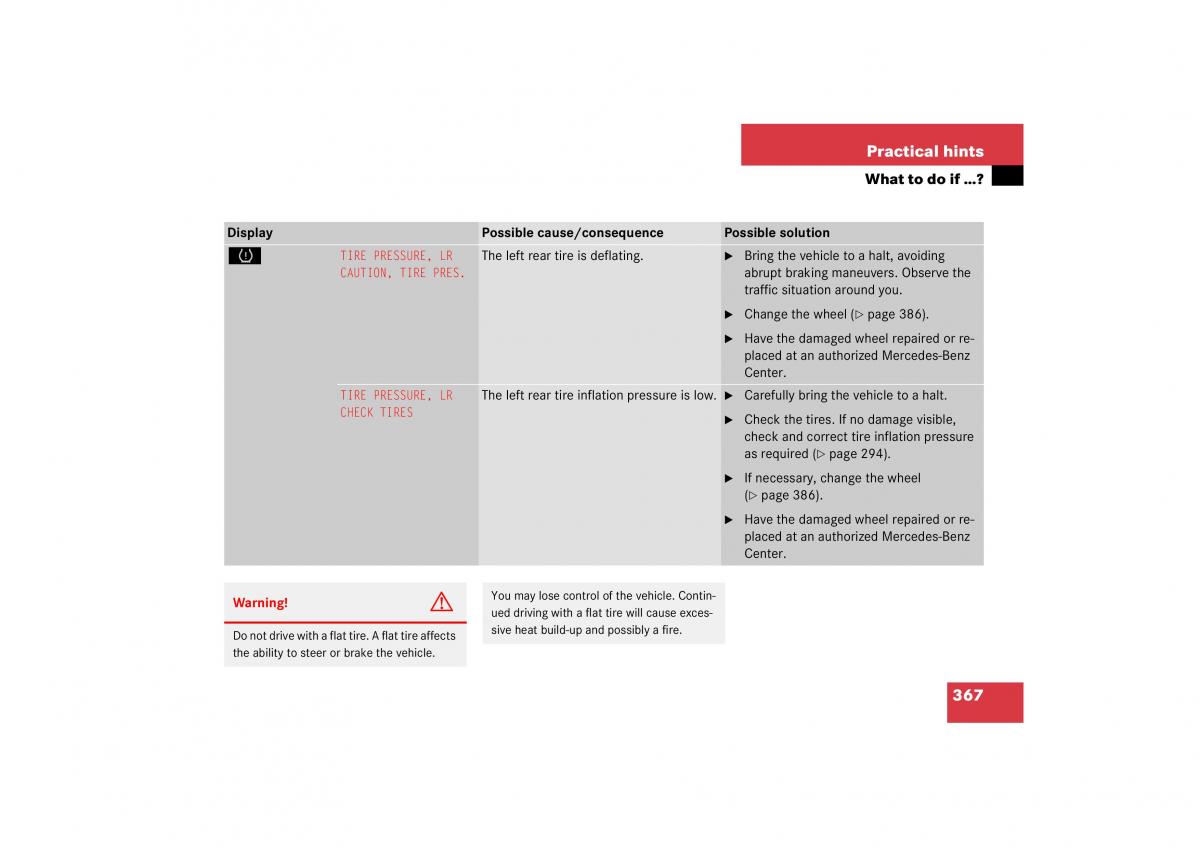 Mercedes Benz CL C215 2006 owners manual / page 368