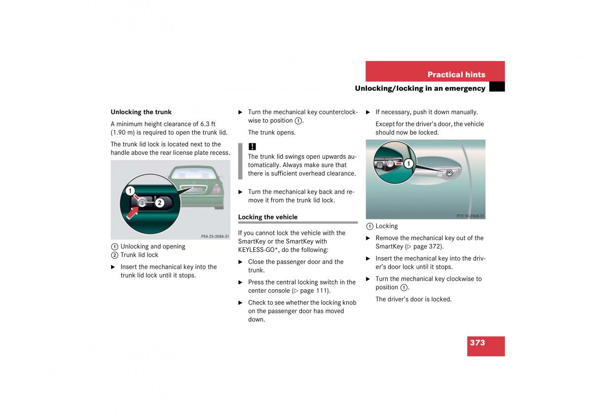 Mercedes Benz CL C215 2006 owners manual / page 374