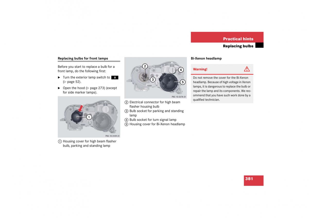 Mercedes Benz CL C215 2006 owners manual / page 382