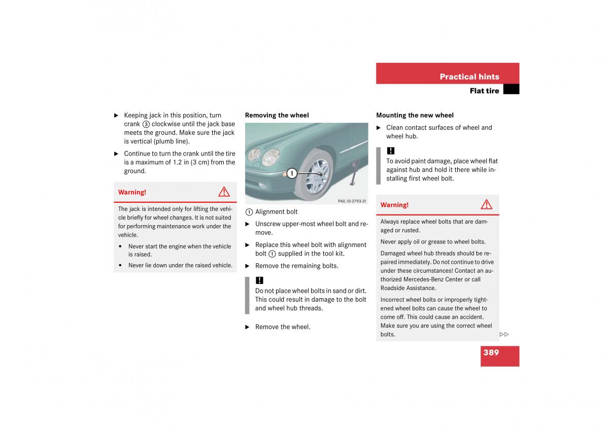 Mercedes Benz CL C215 2006 owners manual / page 390