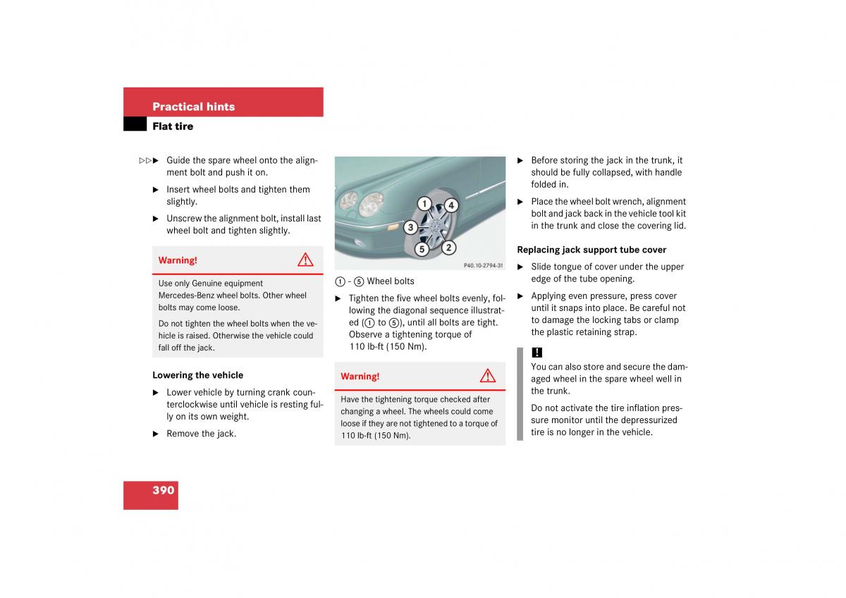 Mercedes Benz CL C215 2006 owners manual / page 391