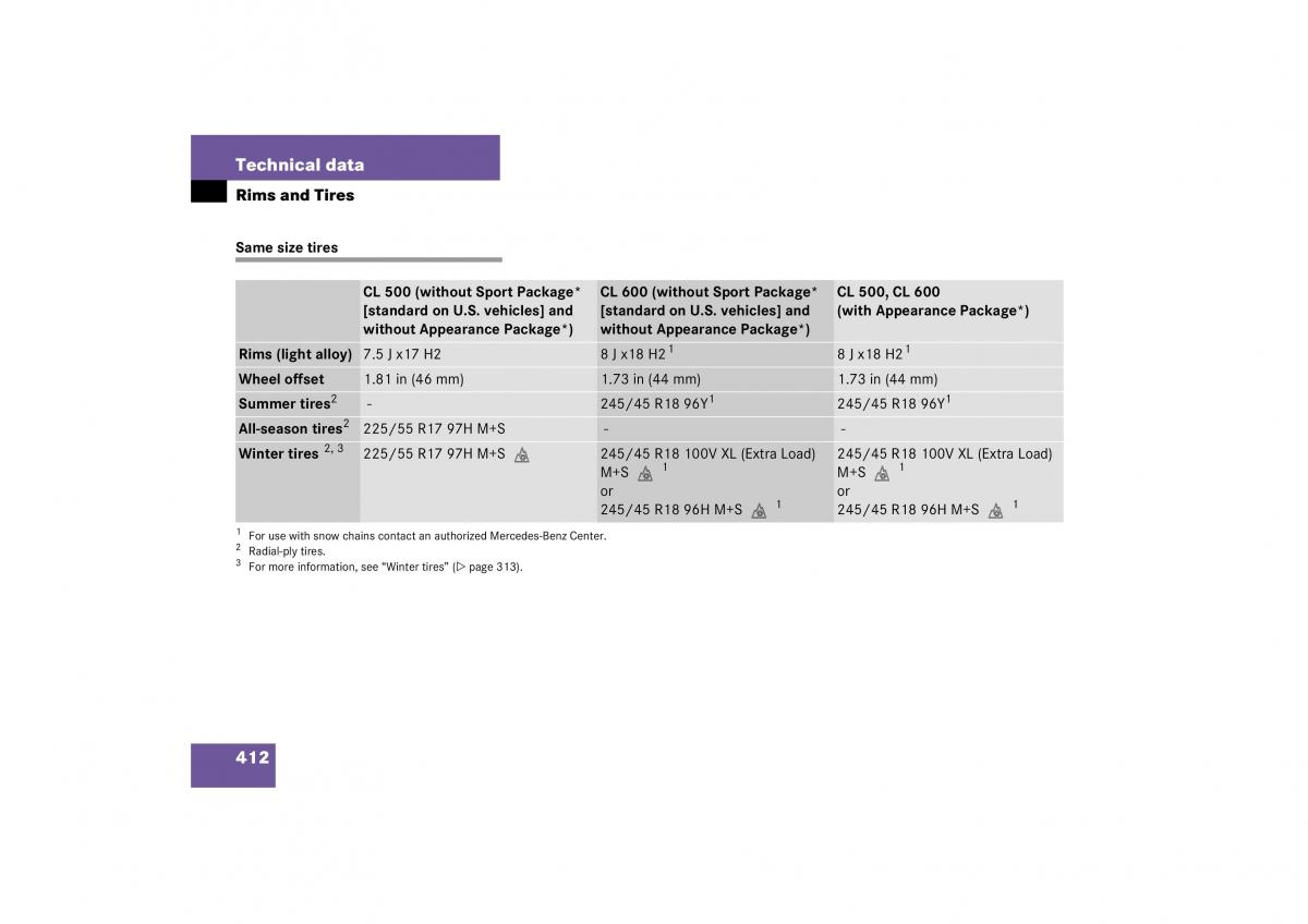 Mercedes Benz CL C215 2006 owners manual / page 413