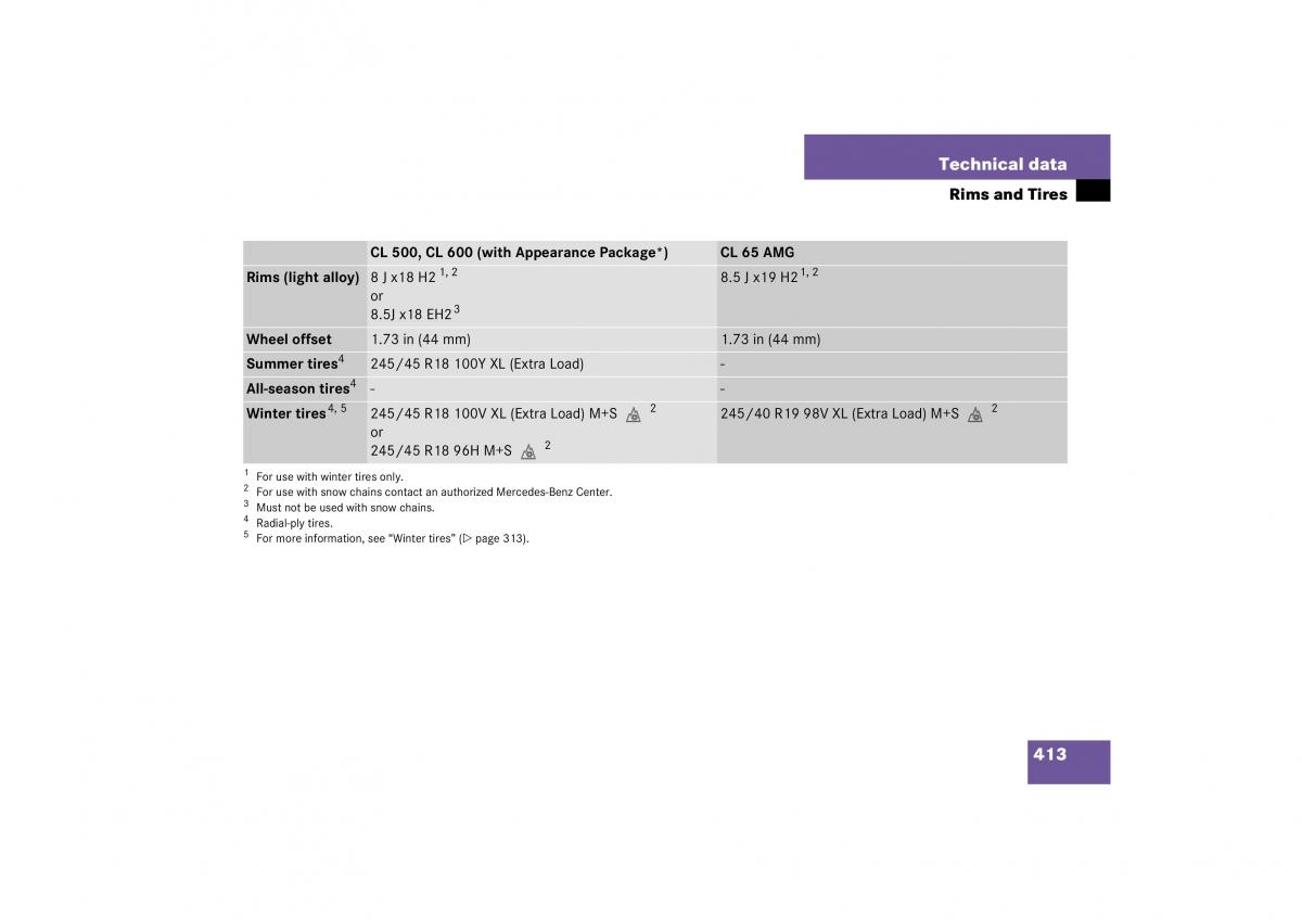 Mercedes Benz CL C215 2006 owners manual / page 414