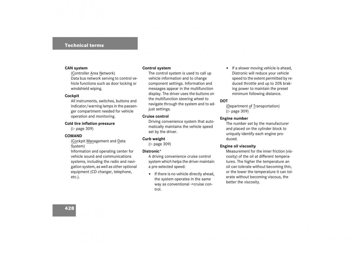 Mercedes Benz CL C215 2006 owners manual / page 429