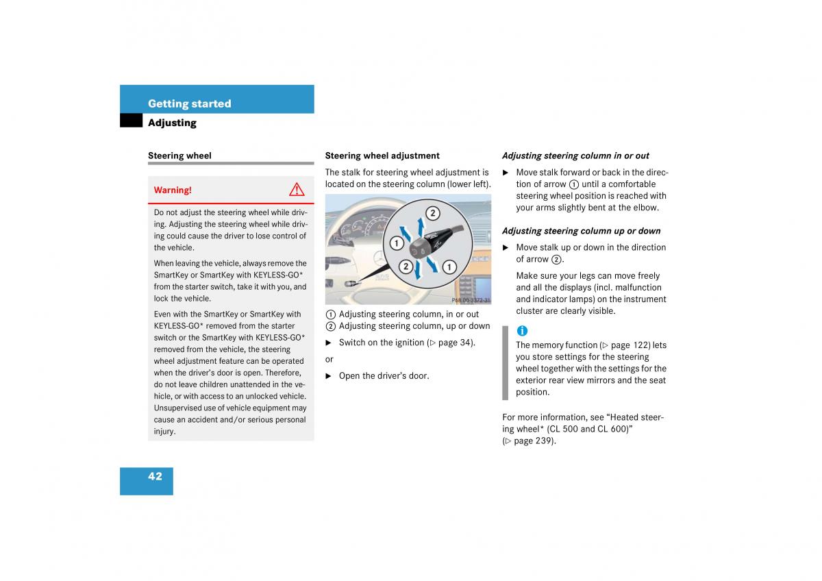 Mercedes Benz CL C215 2006 owners manual / page 43