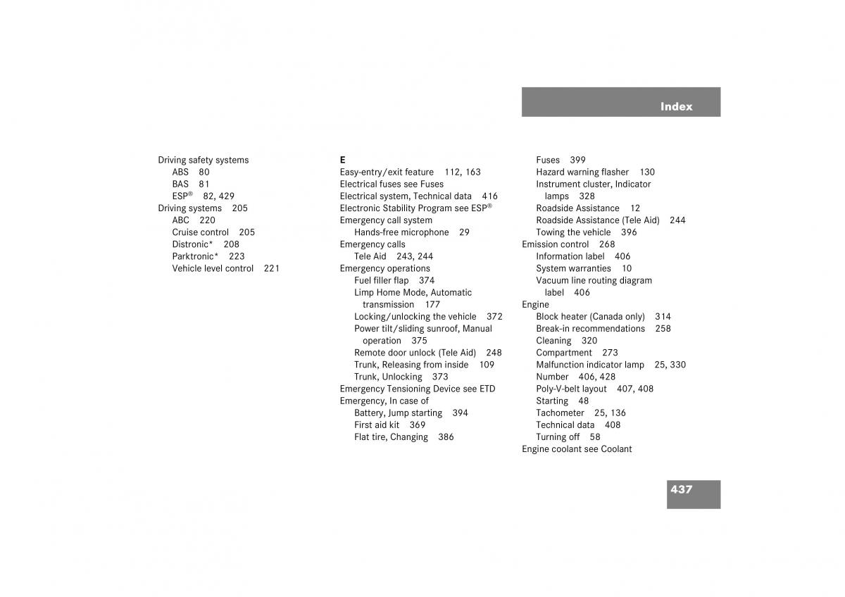 Mercedes Benz CL C215 2006 owners manual / page 438