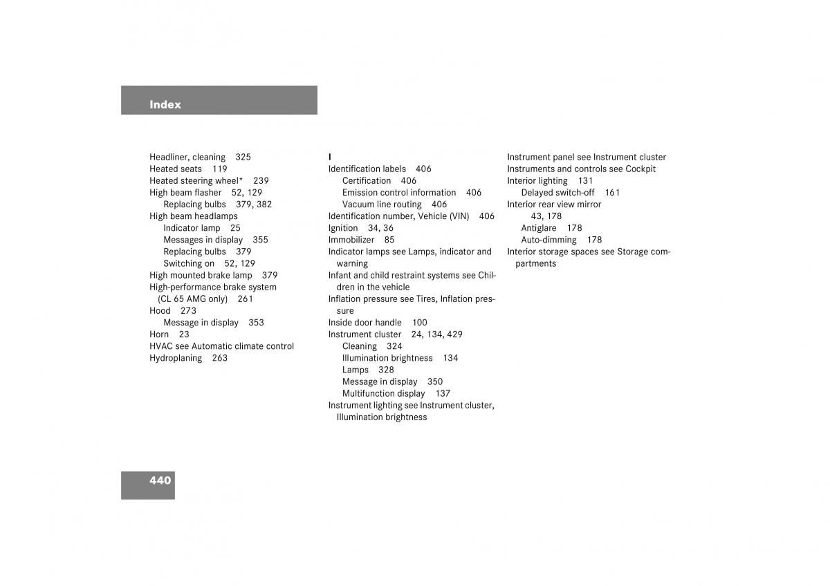 Mercedes Benz CL C215 2006 owners manual / page 441