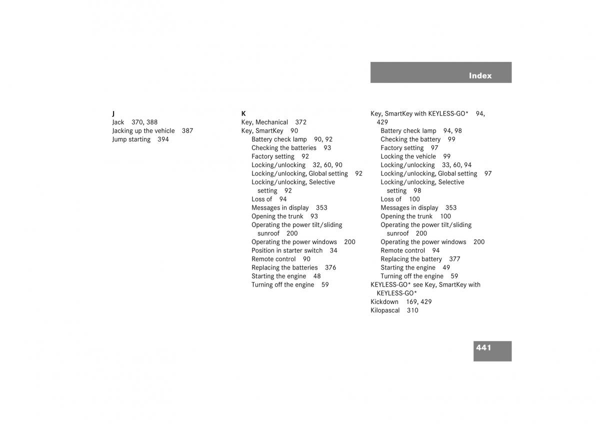 Mercedes Benz CL C215 2006 owners manual / page 442