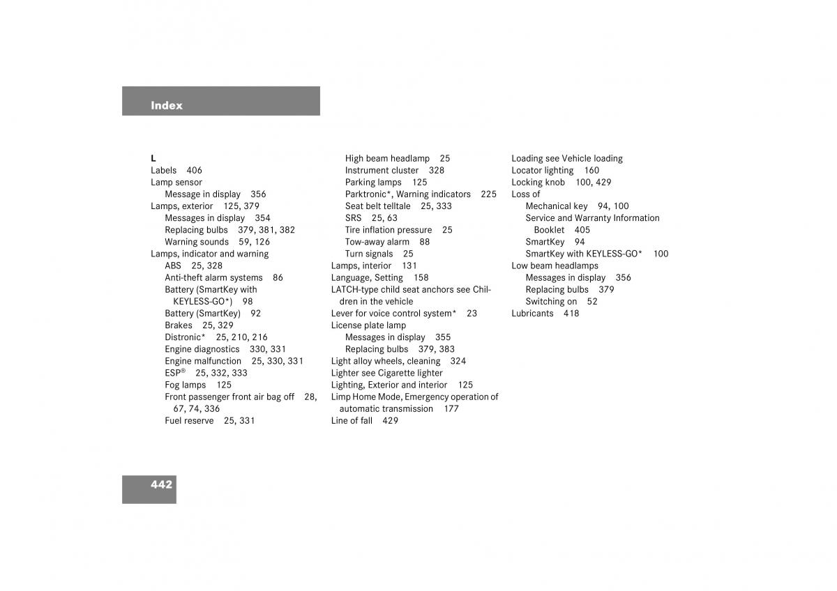 Mercedes Benz CL C215 2006 owners manual / page 443