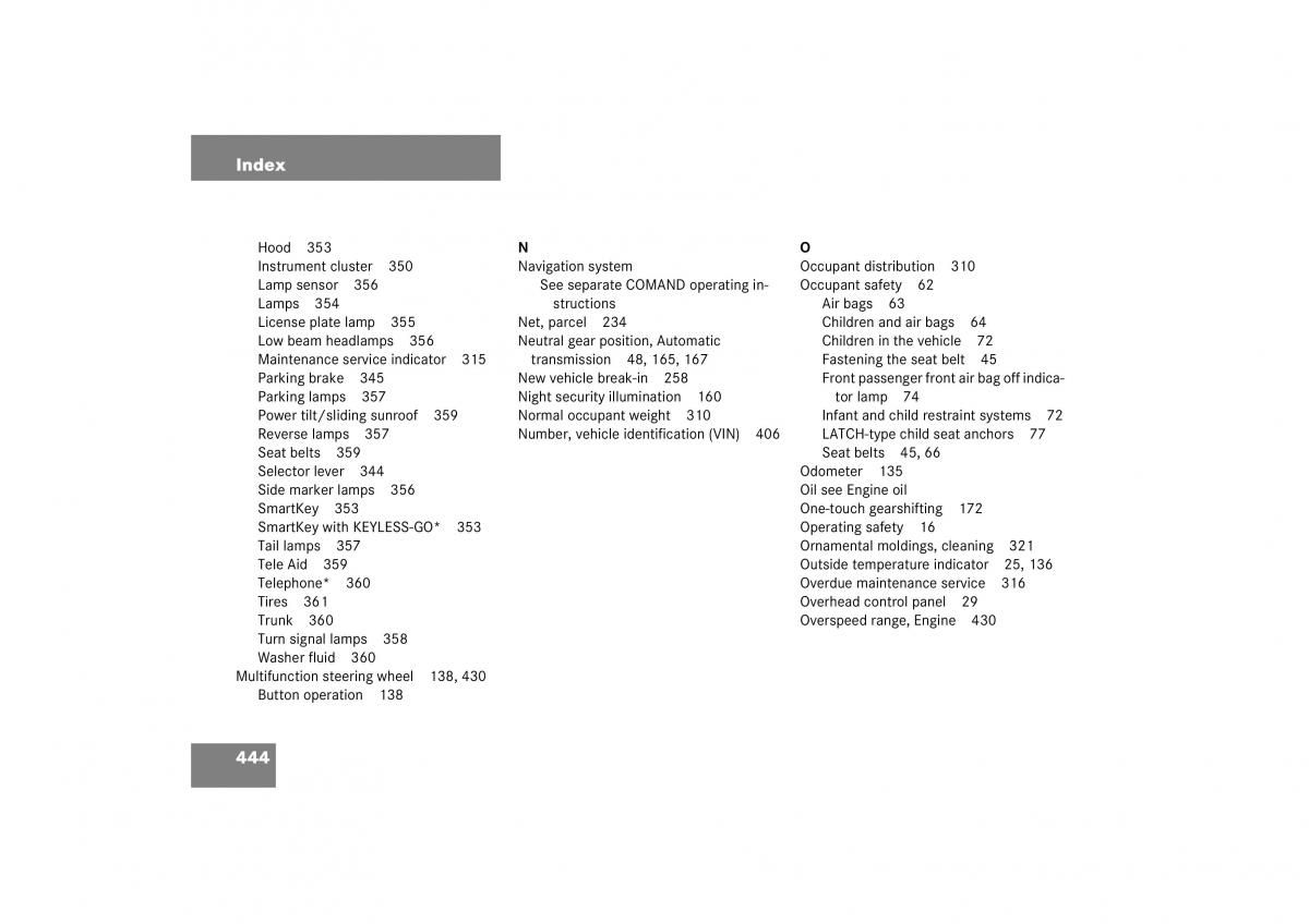 Mercedes Benz CL C215 2006 owners manual / page 445