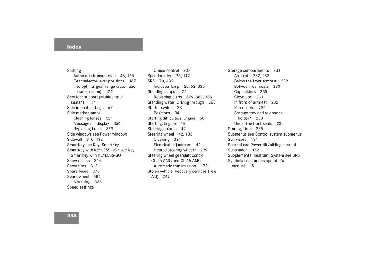 Mercedes Benz CL C215 2006 owners manual / page 449