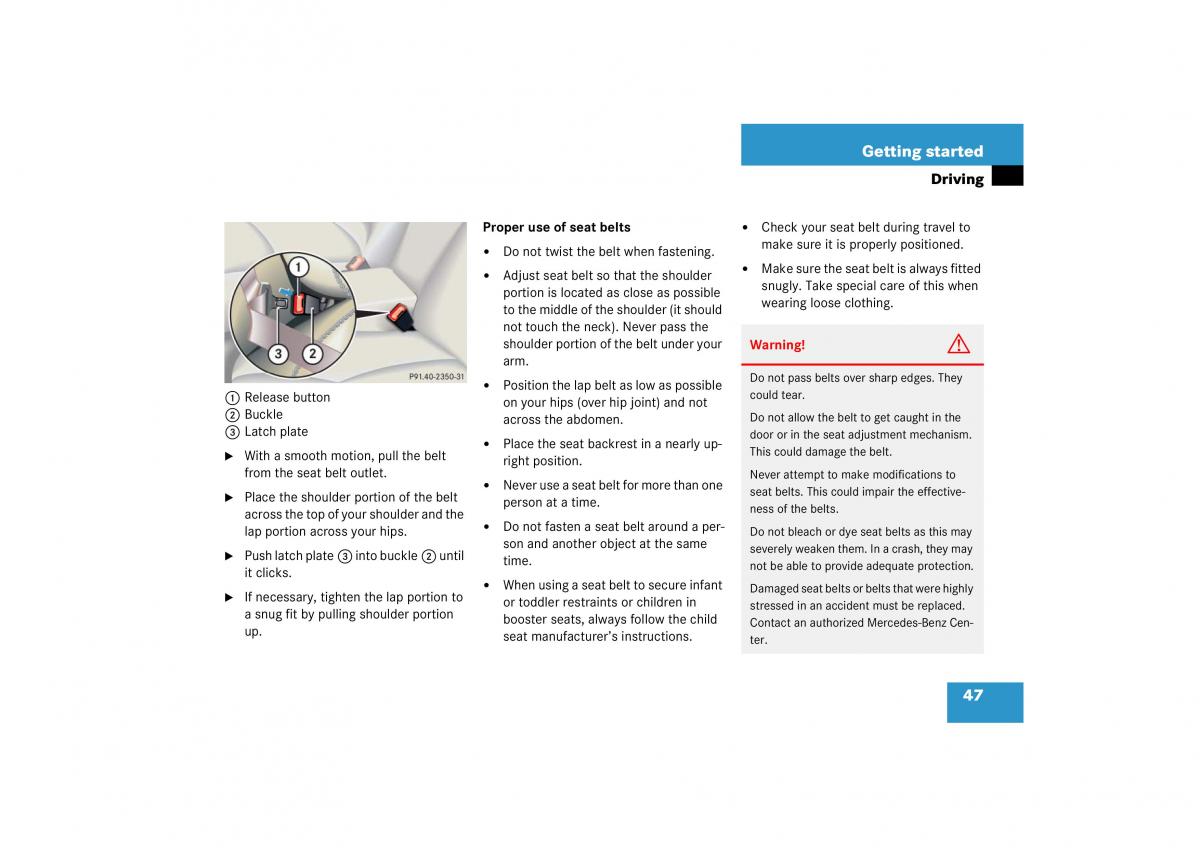 Mercedes Benz CL C215 2006 owners manual / page 48