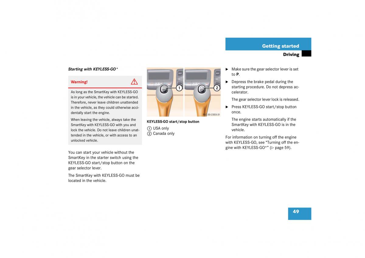 Mercedes Benz CL C215 2006 owners manual / page 50