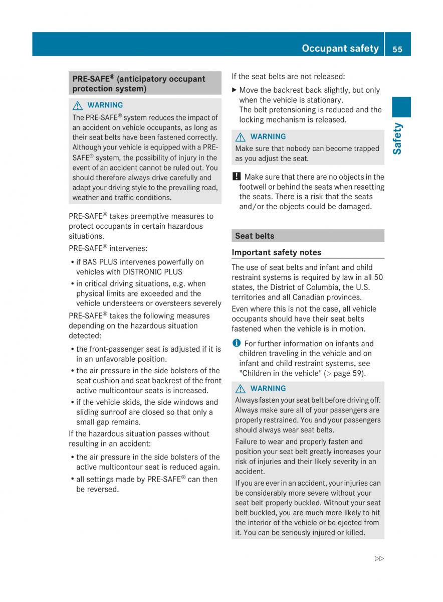 Mercedes Benz CL C216 2014 owners manual / page 57