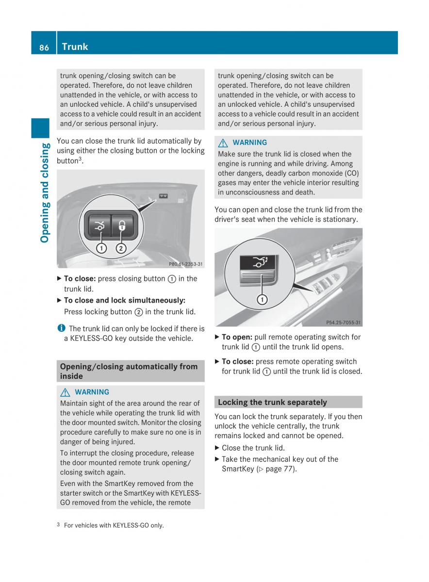 Mercedes Benz CL C216 2014 owners manual / page 88