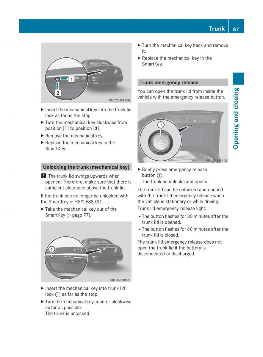 Mercedes Benz CL C216 2014 owners manual / page 89