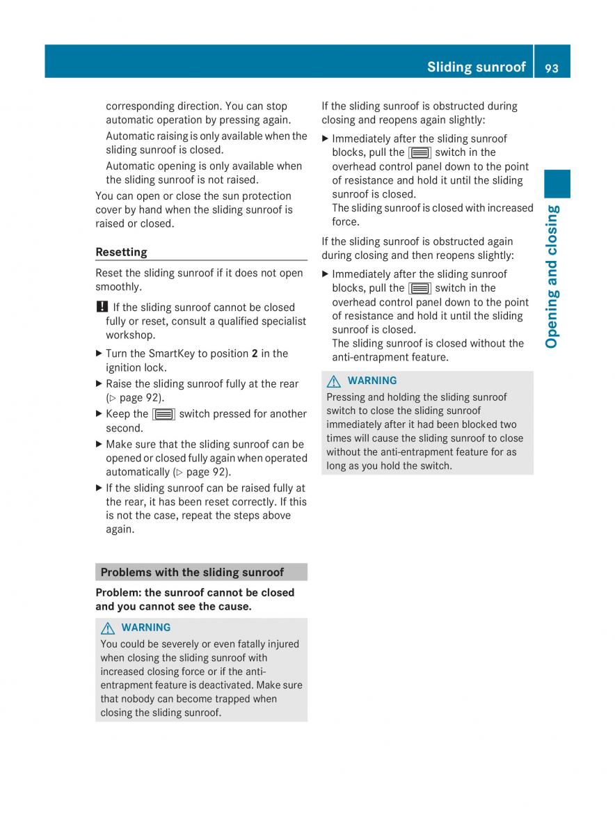 Mercedes Benz CL C216 2014 owners manual / page 95