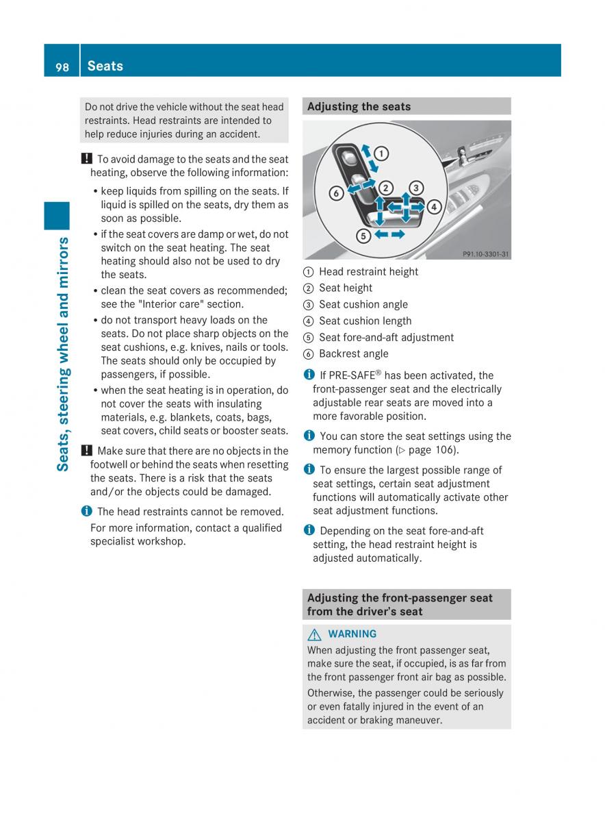 Mercedes Benz CL C216 2014 owners manual / page 100