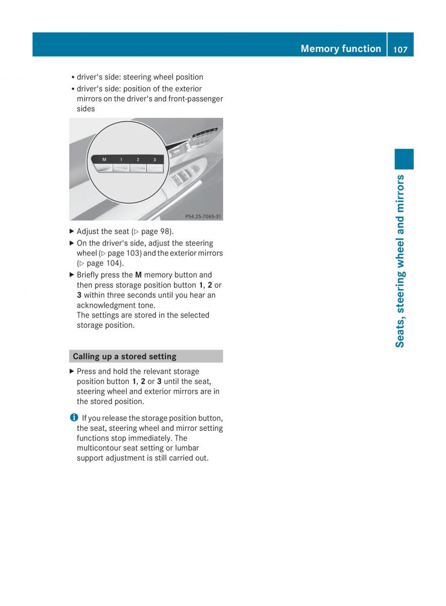 Mercedes Benz CL C216 2014 owners manual / page 109