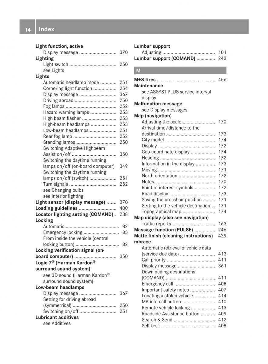 Mercedes Benz CL C216 2014 owners manual / page 16