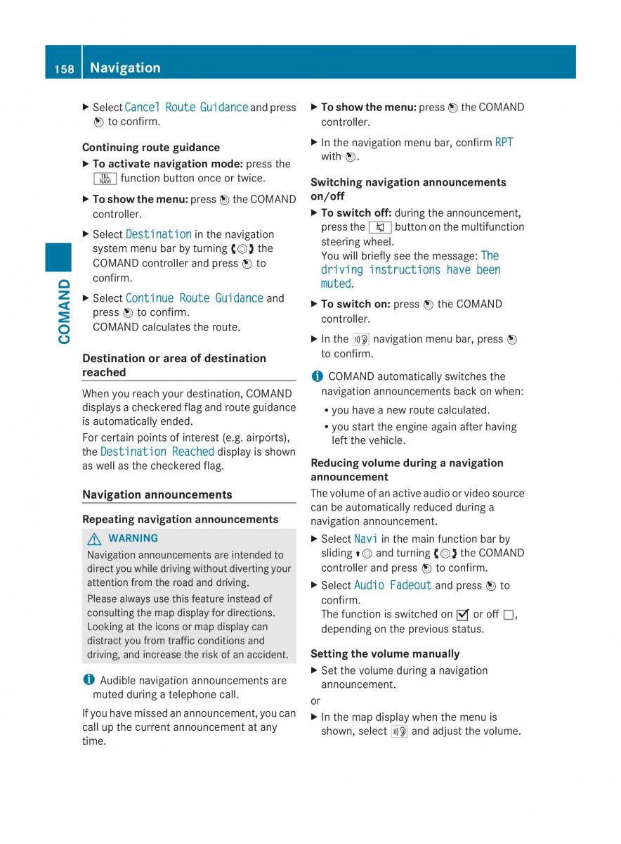 Mercedes Benz CL C216 2014 owners manual / page 160