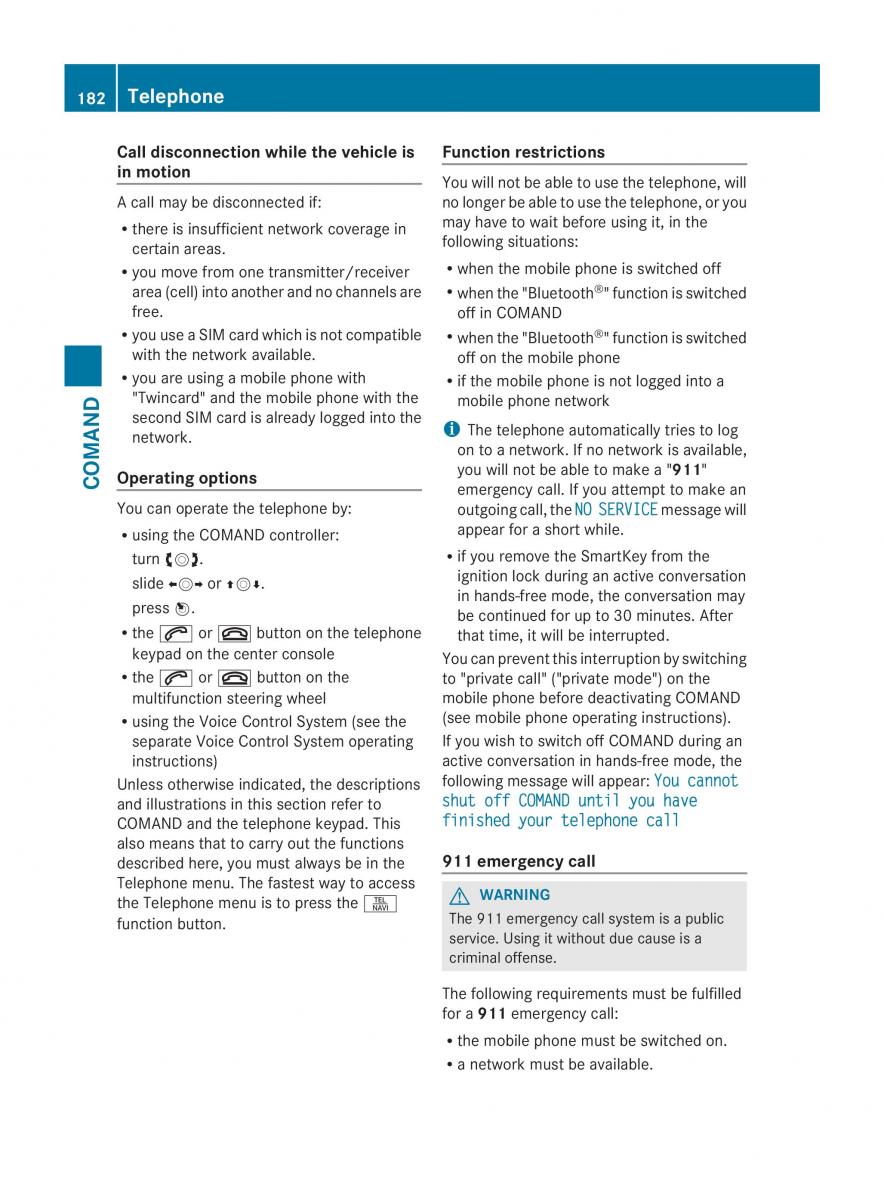 Mercedes Benz CL C216 2014 owners manual / page 184