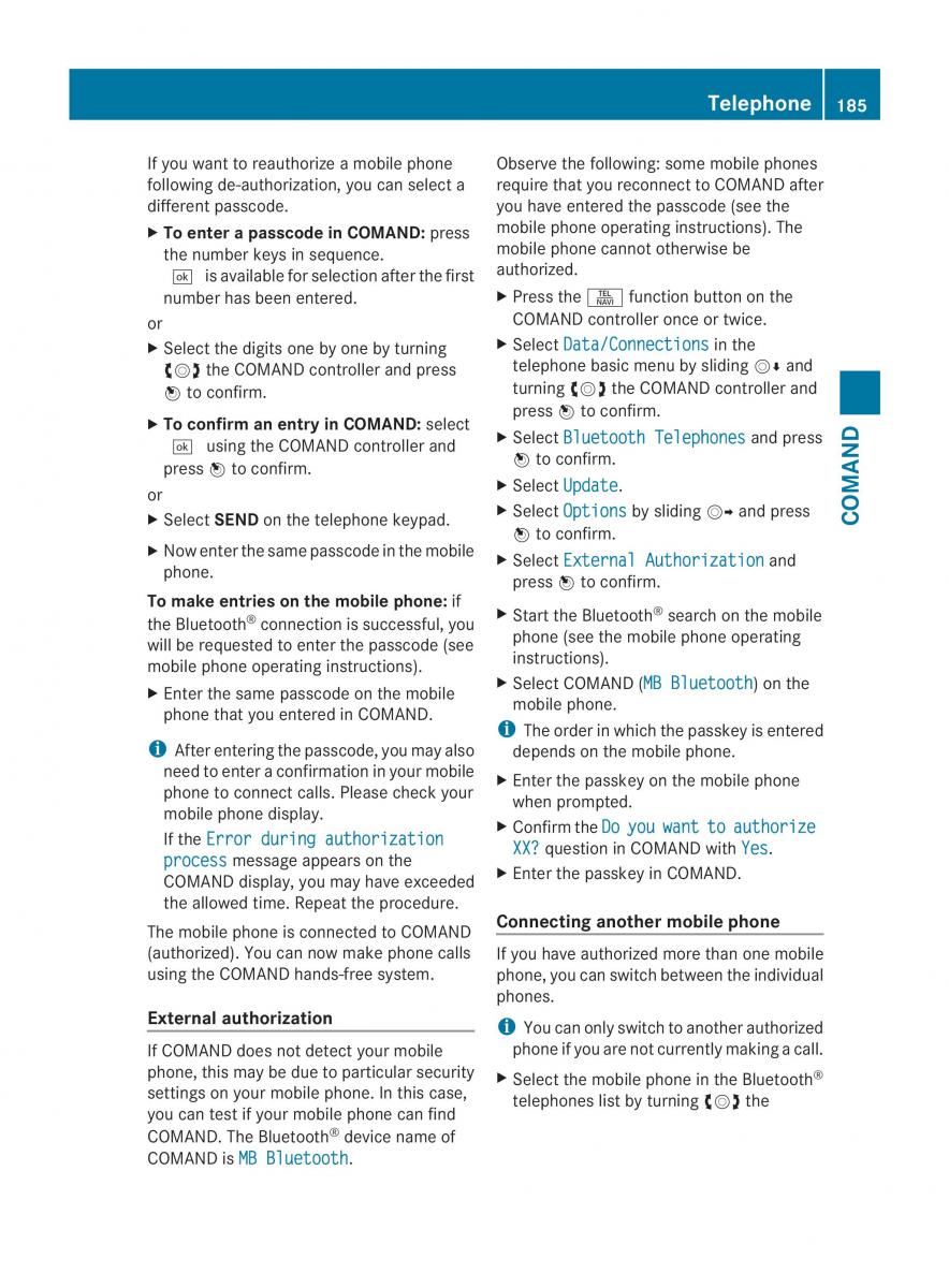 Mercedes Benz CL C216 2014 owners manual / page 187