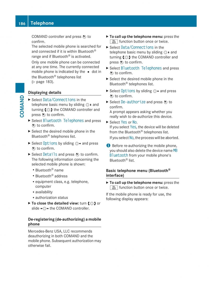 Mercedes Benz CL C216 2014 owners manual / page 188