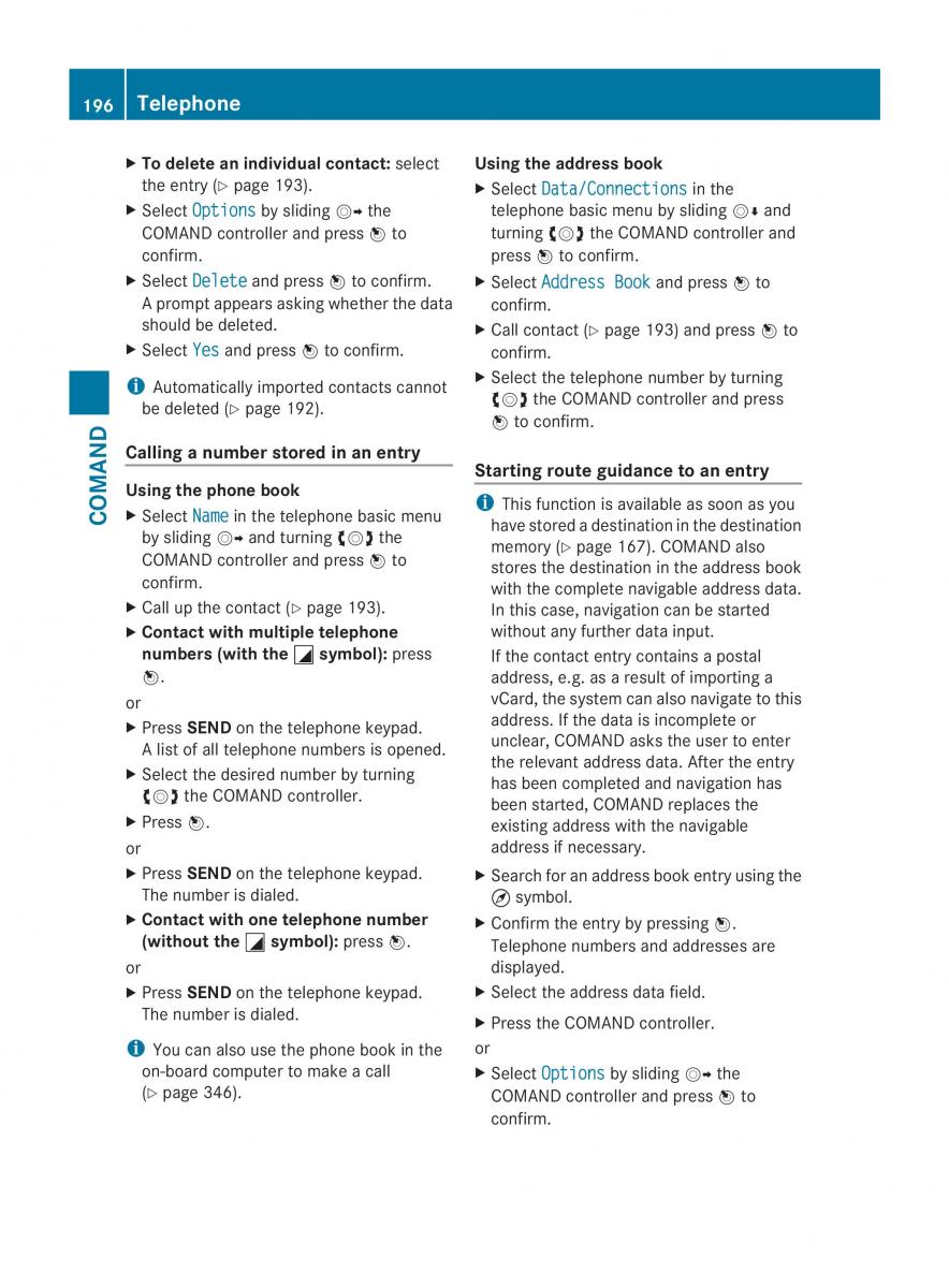 Mercedes Benz CL C216 2014 owners manual / page 198