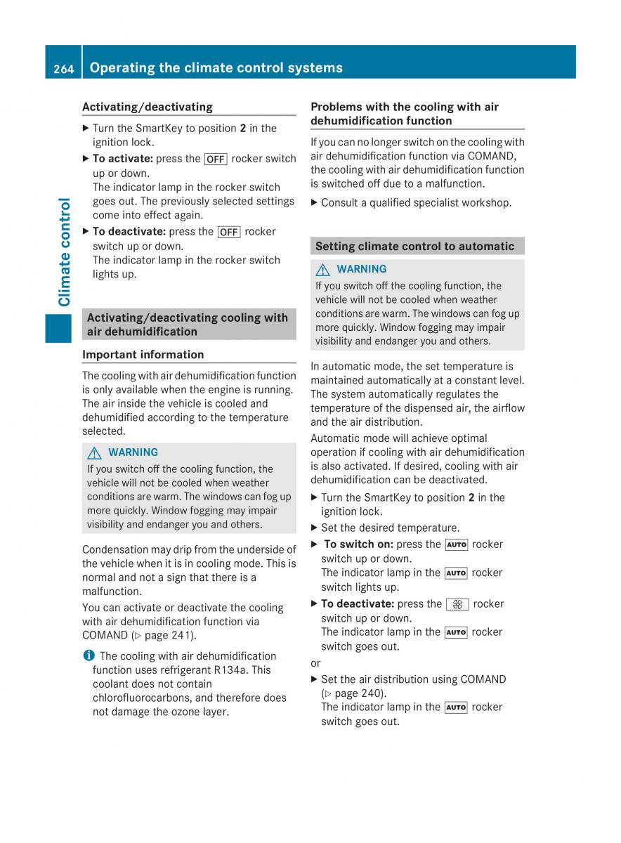 Mercedes Benz CL C216 2014 owners manual / page 266