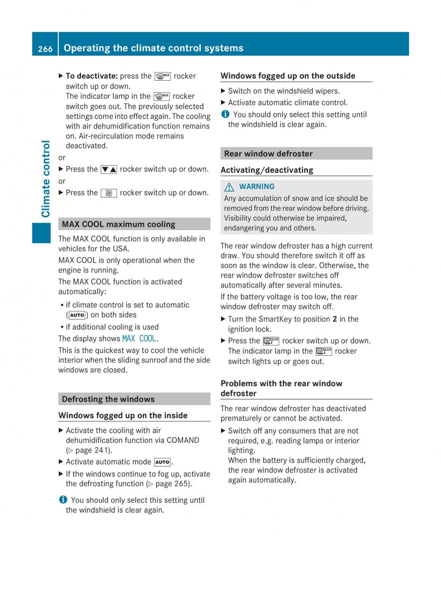 Mercedes Benz CL C216 2014 owners manual / page 268