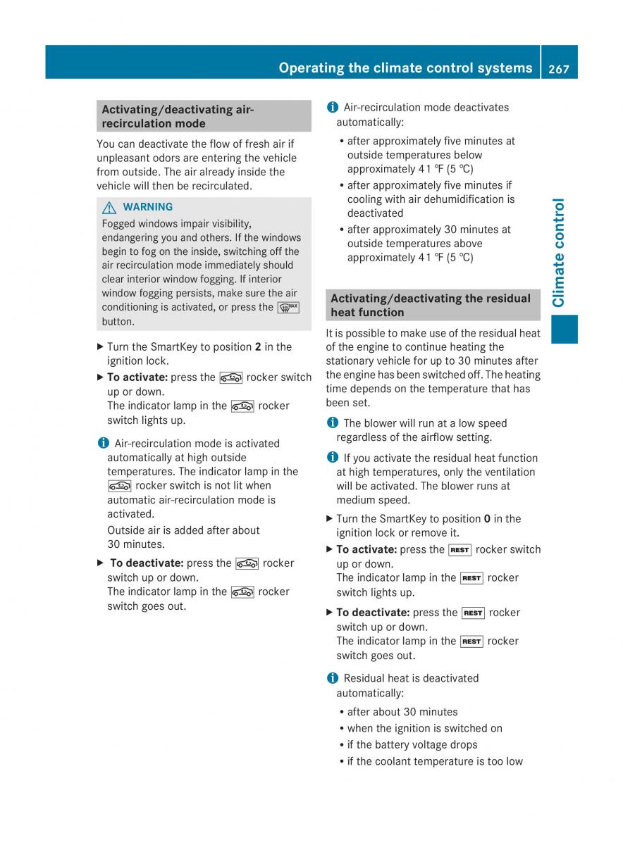 Mercedes Benz CL C216 2014 owners manual / page 269