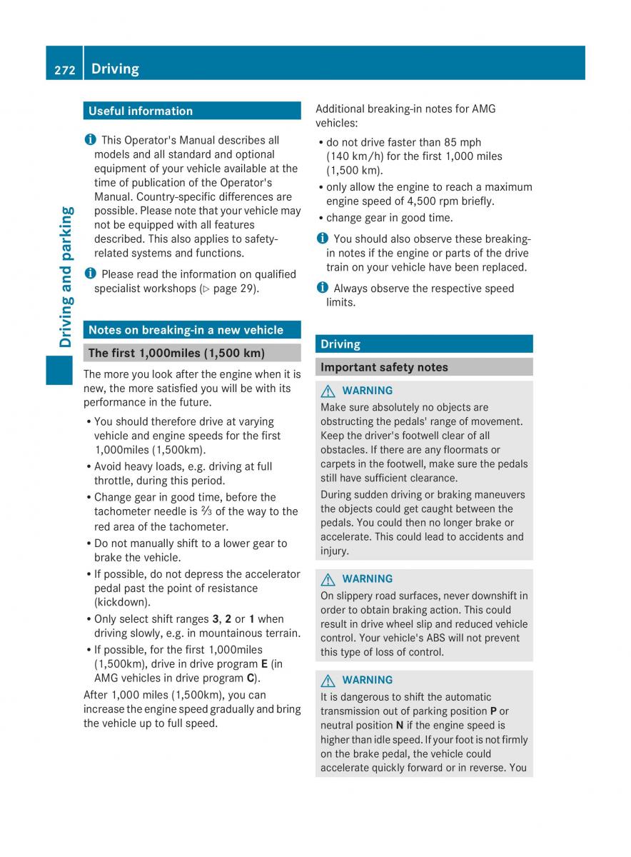 Mercedes Benz CL C216 2014 owners manual / page 274