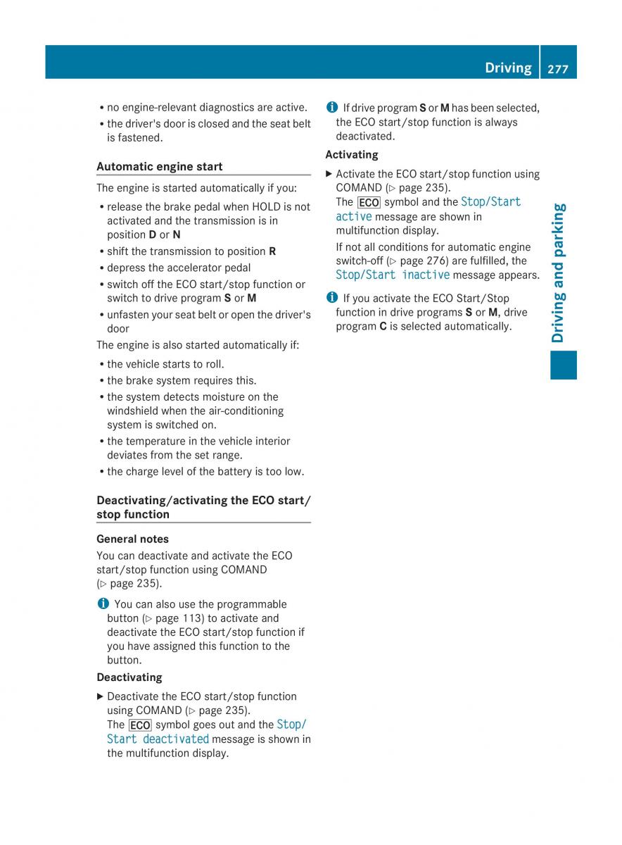 Mercedes Benz CL C216 2014 owners manual / page 279