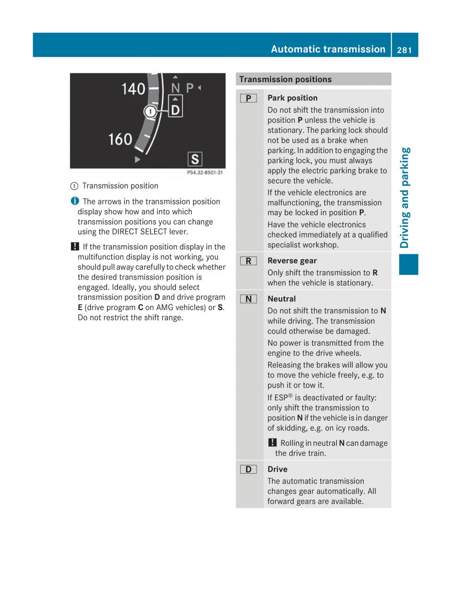 Mercedes Benz CL C216 2014 owners manual / page 283