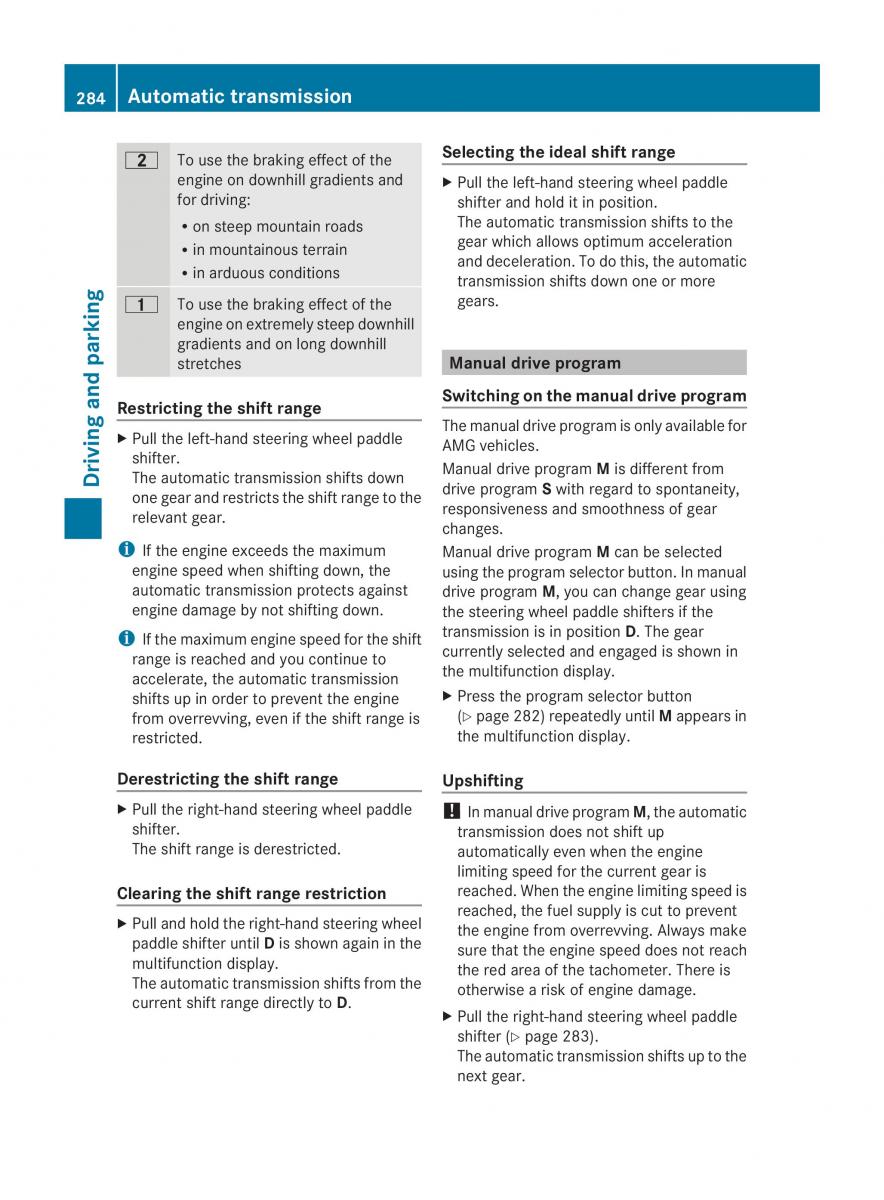 Mercedes Benz CL C216 2014 owners manual / page 286