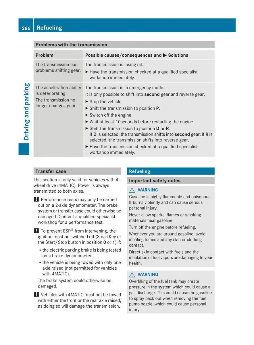 Mercedes Benz CL C216 2014 owners manual / page 288