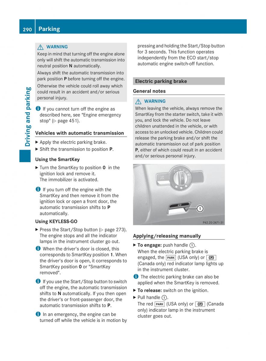 Mercedes Benz CL C216 2014 owners manual / page 292