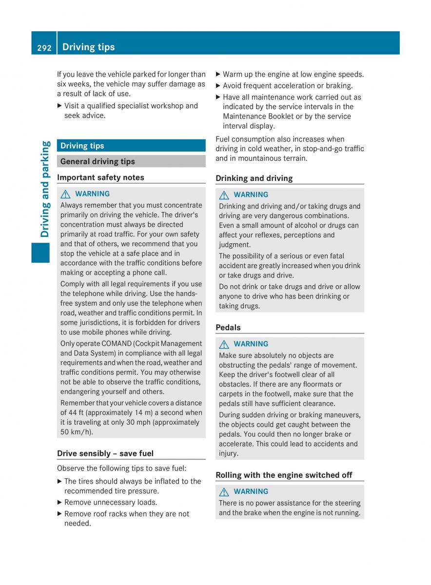 Mercedes Benz CL C216 2014 owners manual / page 294