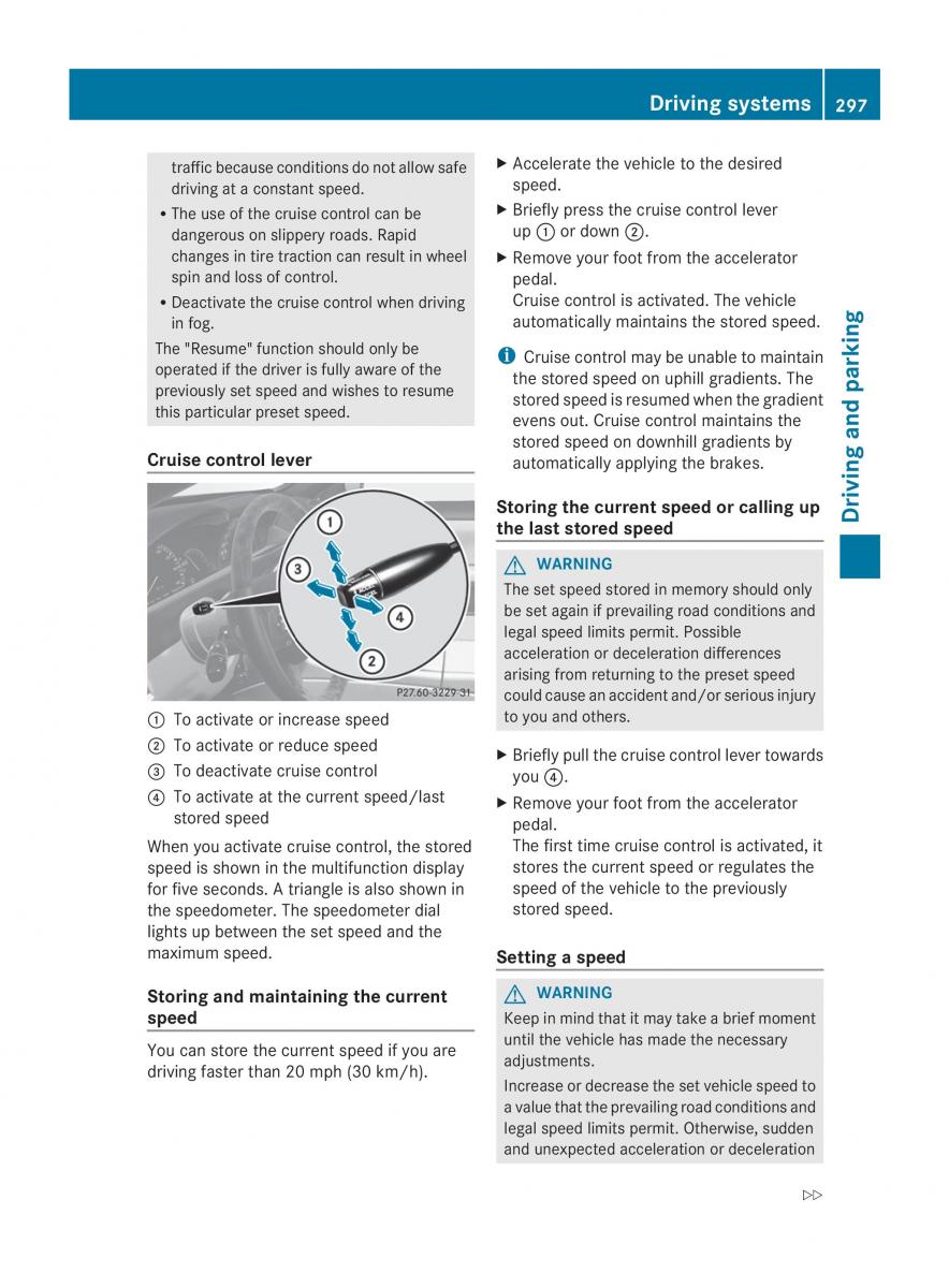 Mercedes Benz CL C216 2014 owners manual / page 299