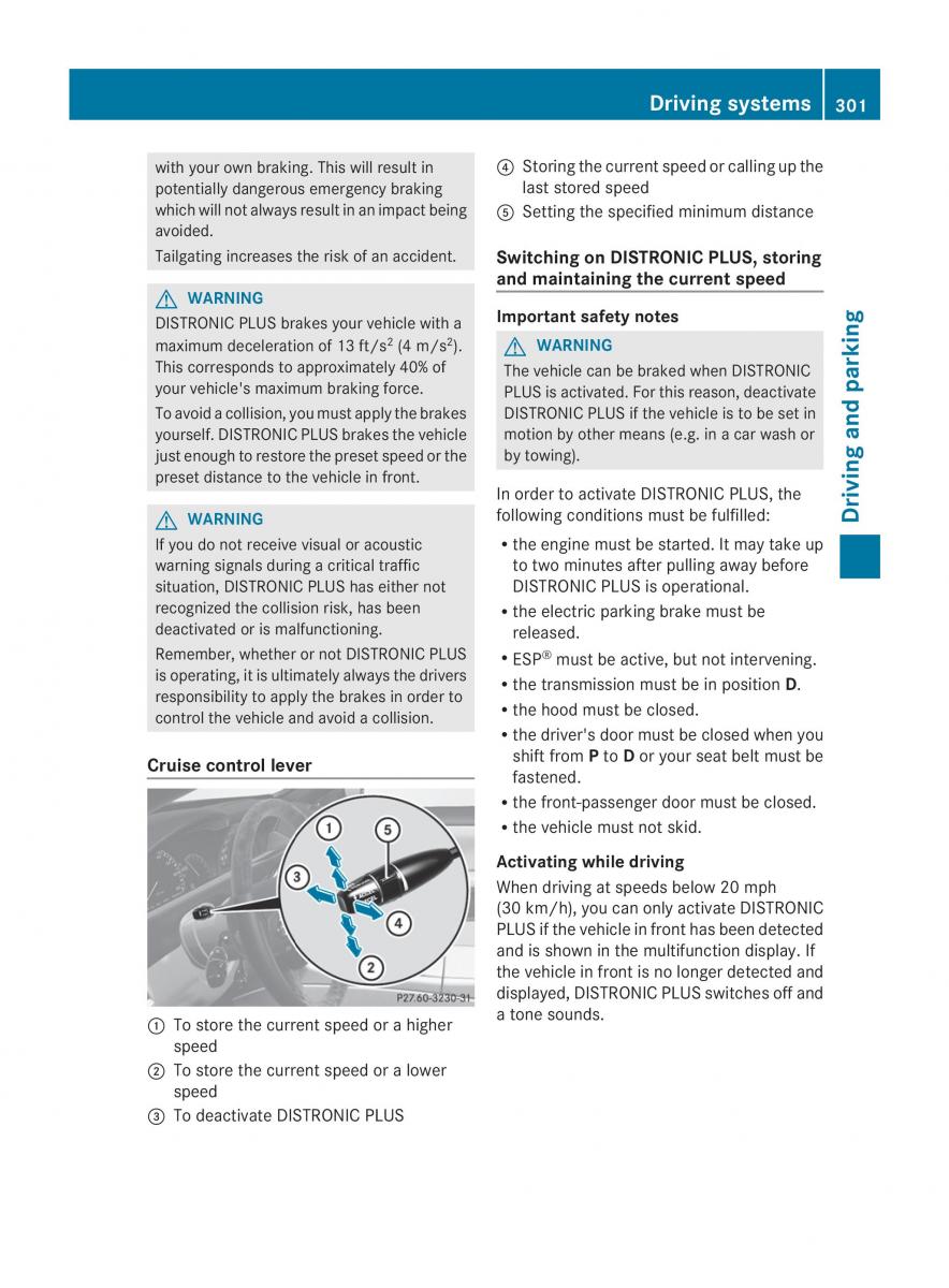 Mercedes Benz CL C216 2014 owners manual / page 303