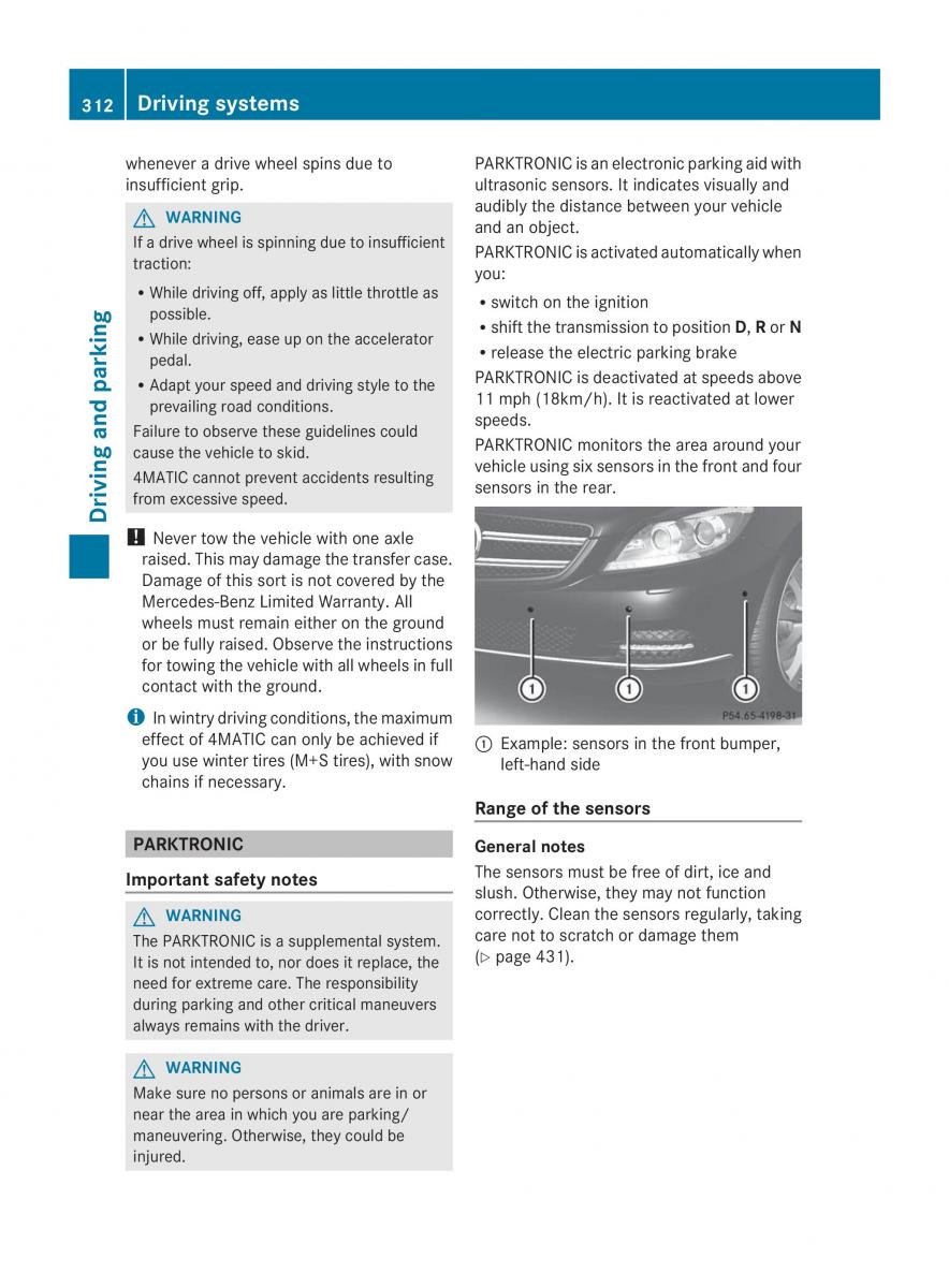 Mercedes Benz CL C216 2014 owners manual / page 314