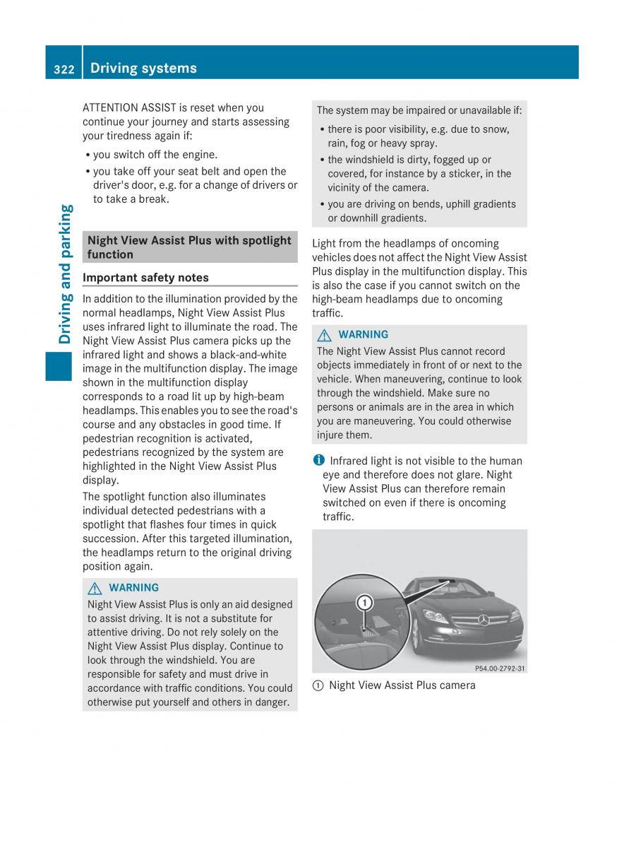 Mercedes Benz CL C216 2014 owners manual / page 324