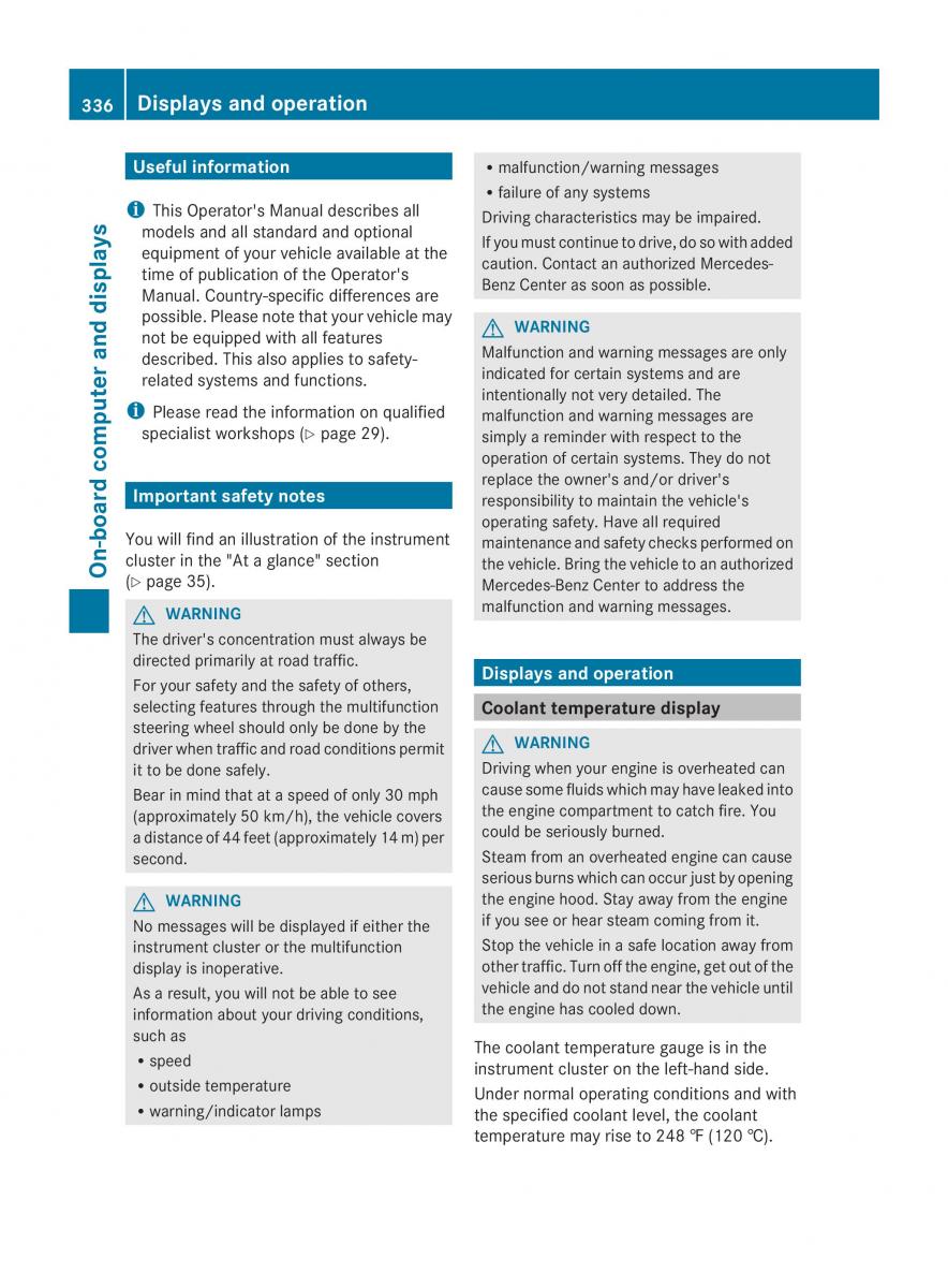 Mercedes Benz CL C216 2014 owners manual / page 338