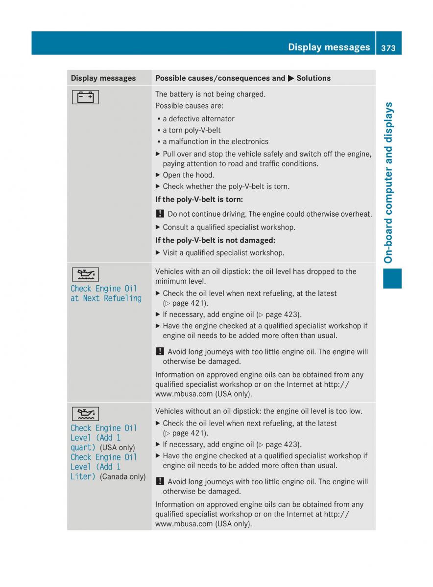 Mercedes Benz CL C216 2014 owners manual / page 375