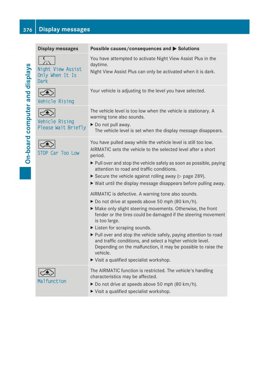 Mercedes Benz CL C216 2014 owners manual / page 378