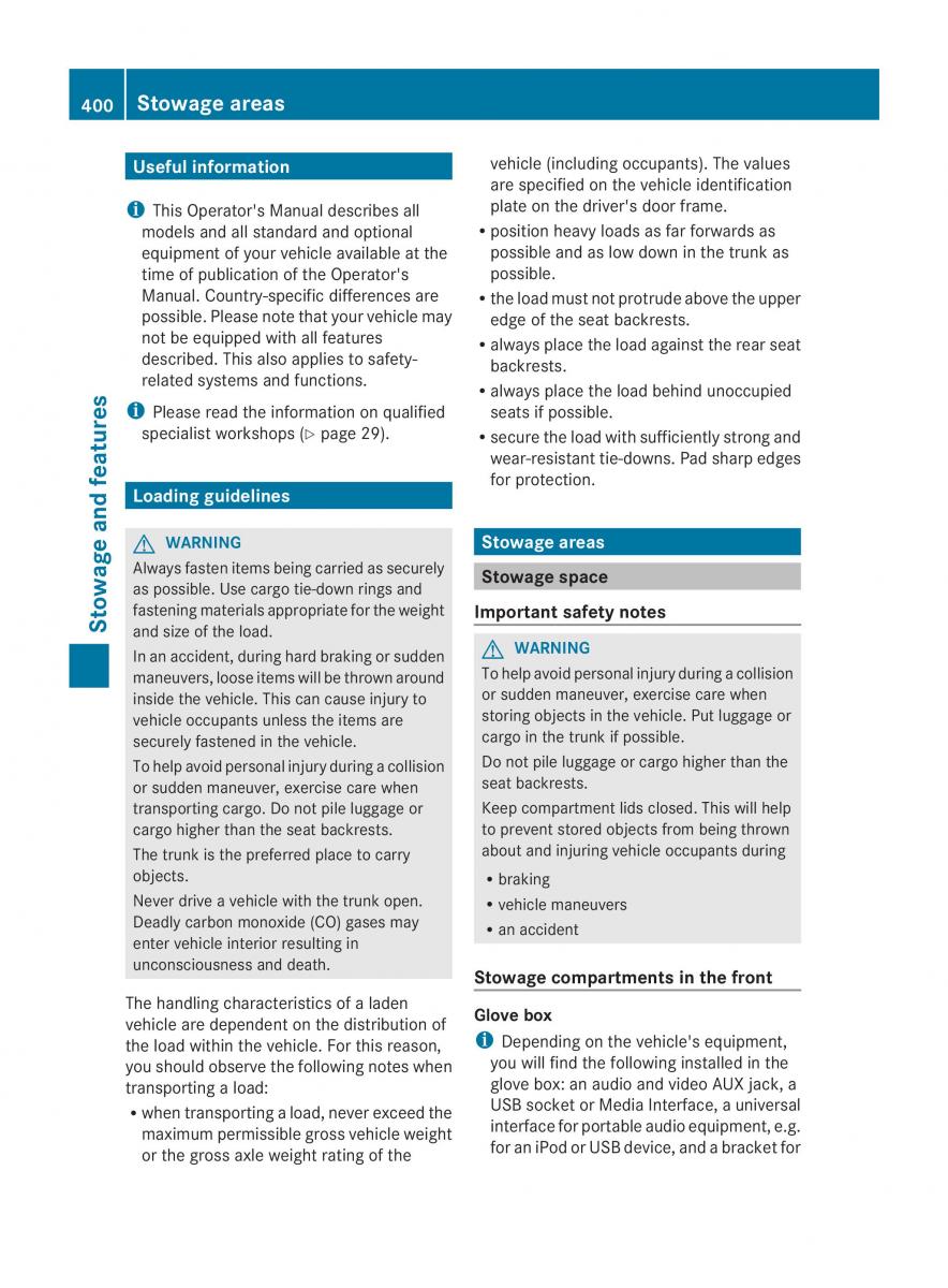 Mercedes Benz CL C216 2014 owners manual / page 402