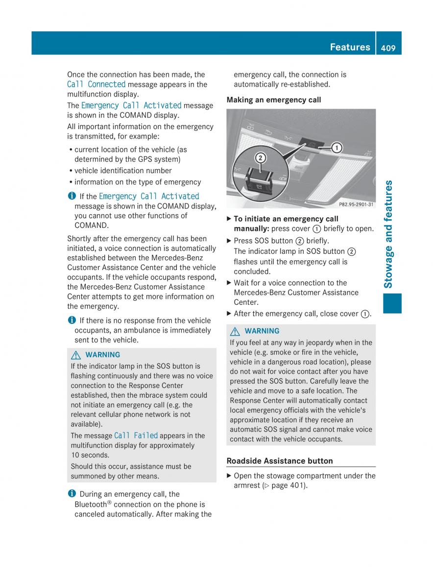 Mercedes Benz CL C216 2014 owners manual / page 411