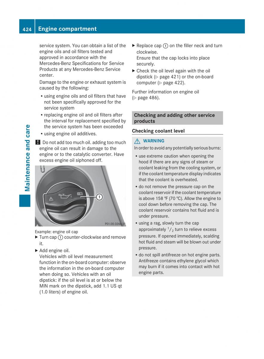 Mercedes Benz CL C216 2014 owners manual / page 426